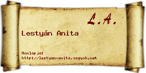 Lestyán Anita névjegykártya