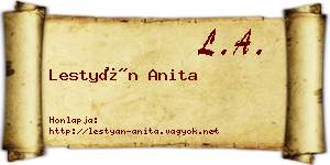 Lestyán Anita névjegykártya