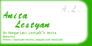 anita lestyan business card